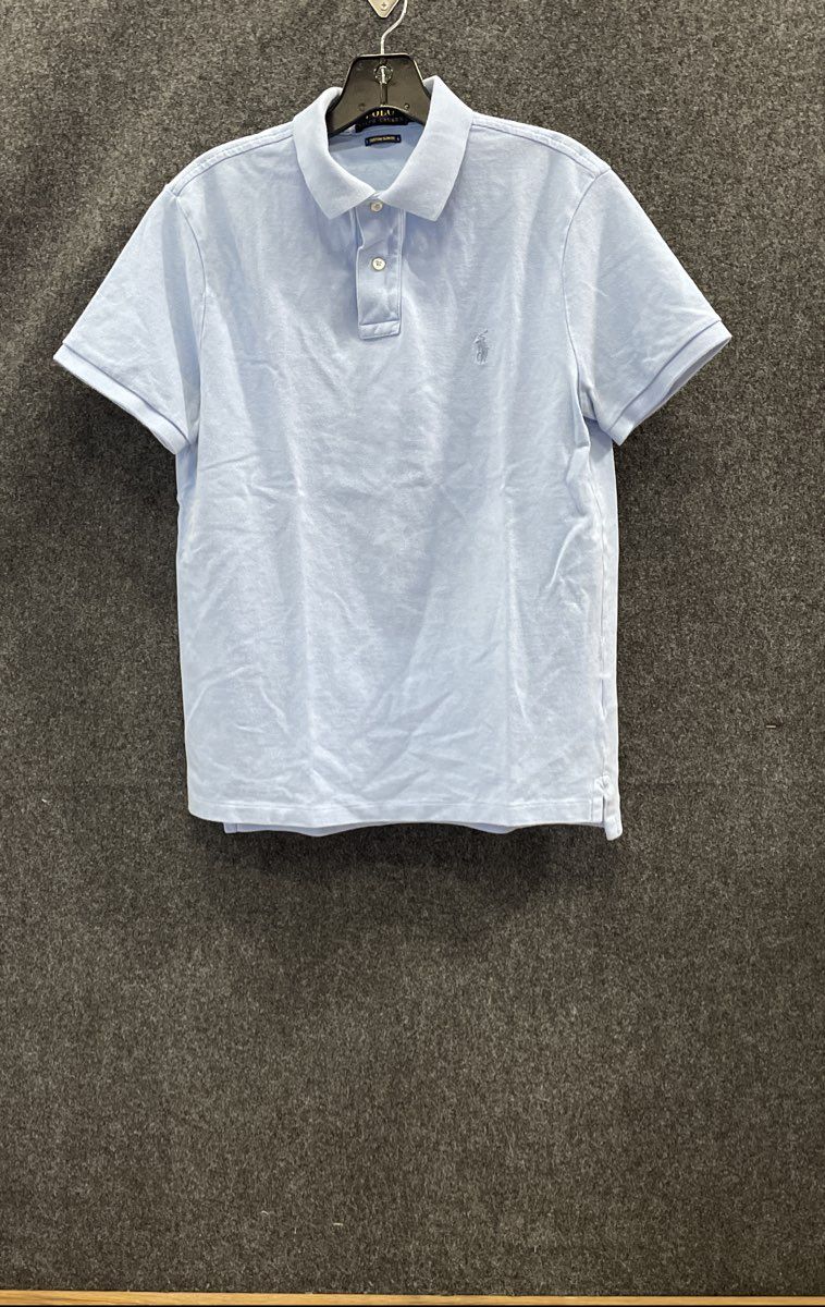 Polo Ralph Lauren Men's Light Blue Custom Slim Fit Pique Polo Shirt Size M