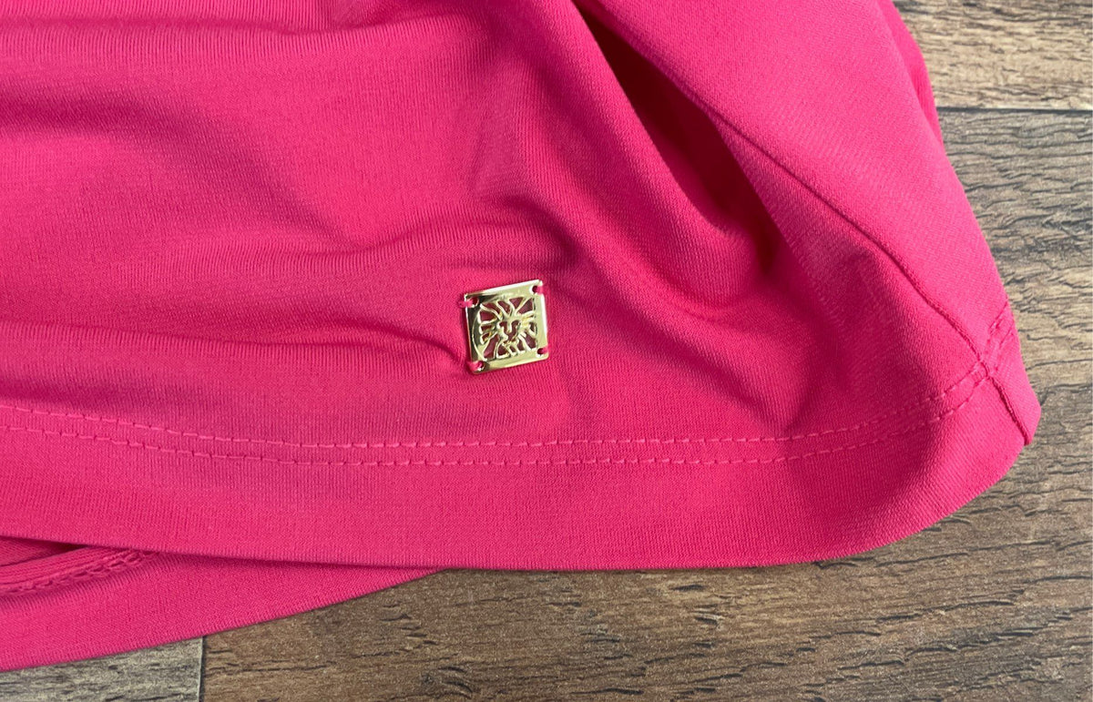 Anne Klein Women's Candy Pink Cold Shoulder Short Sleeve Blouse NWT Size L