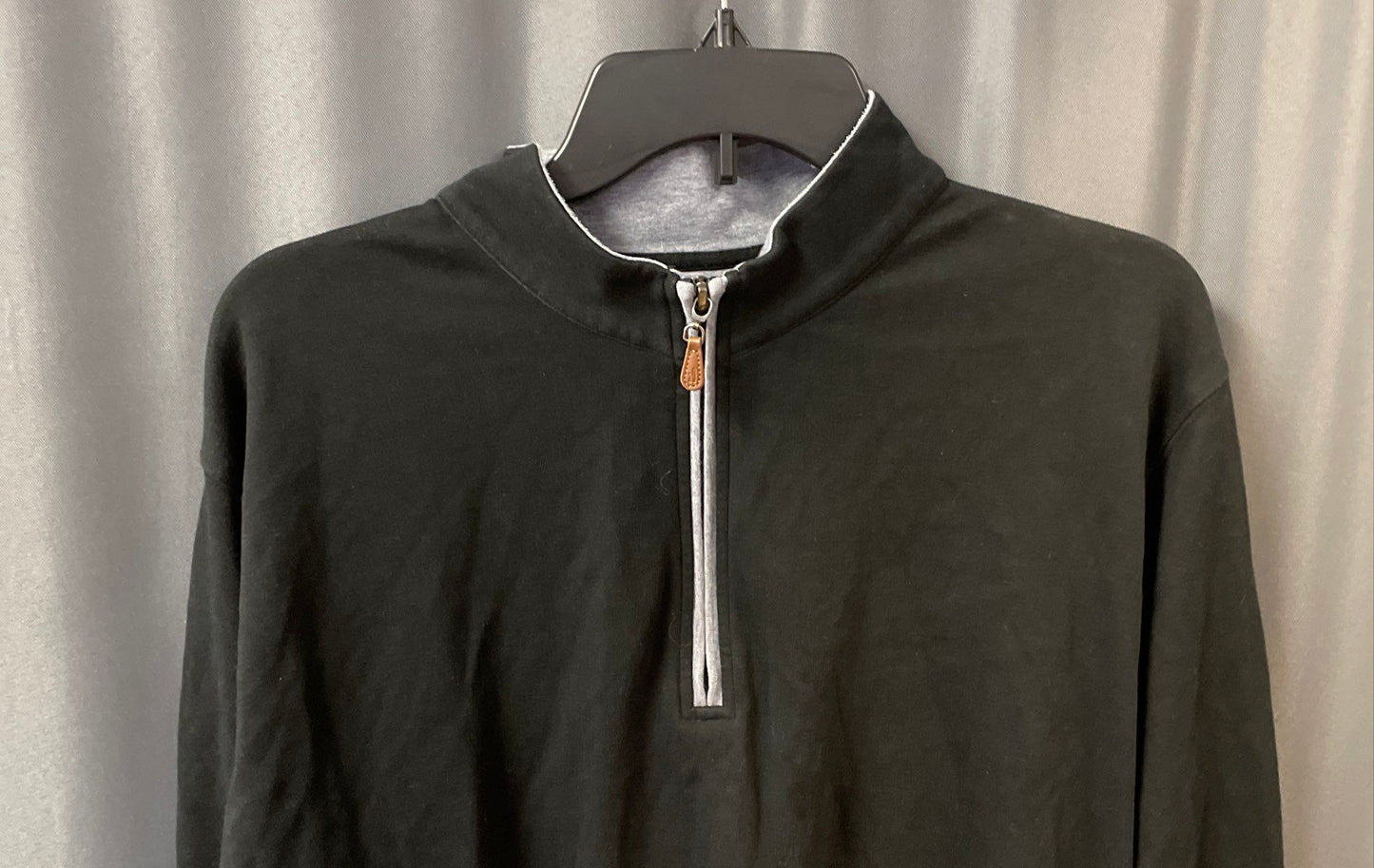 Johnnie-O Men's Black 1/4 Zip Pullover Cotton Lyocell Blend Sz XL