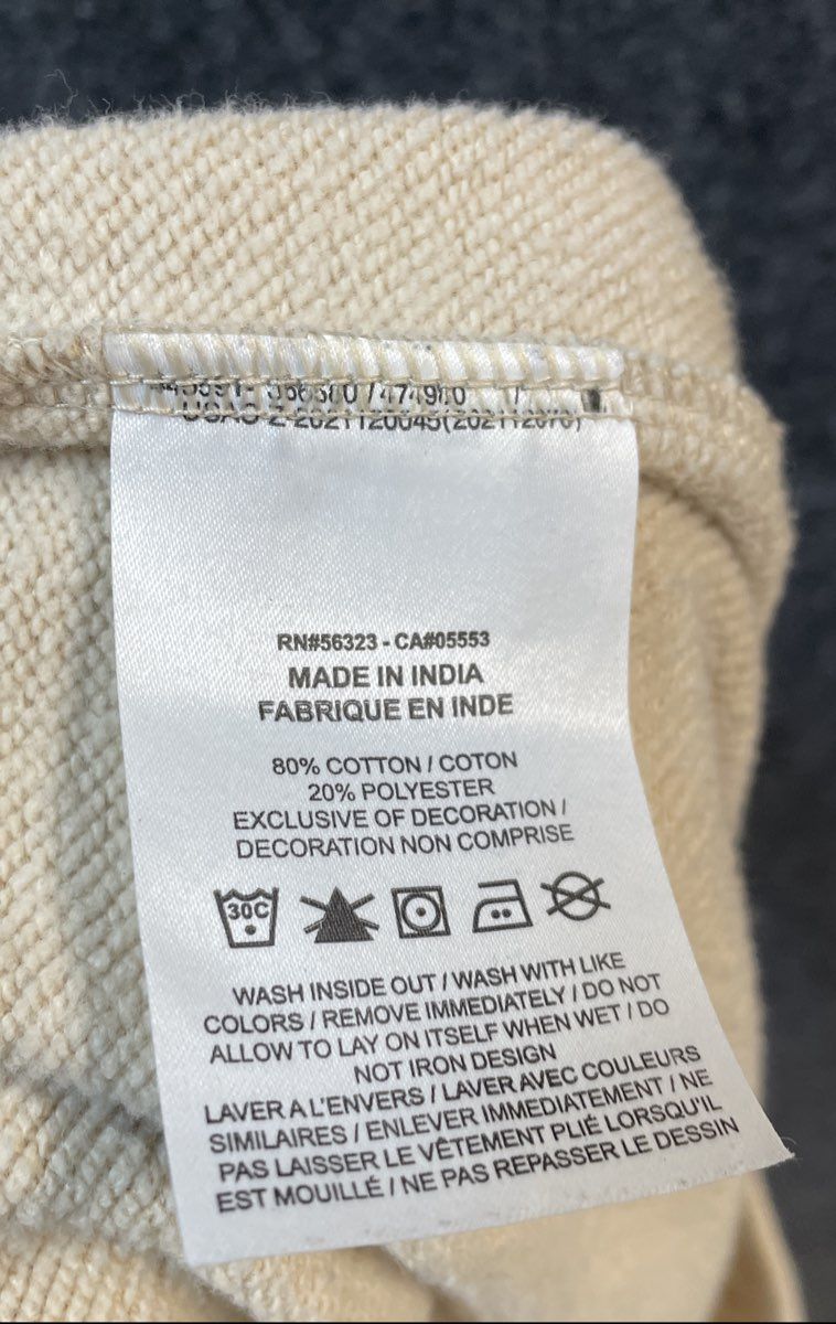 Nike Men's Beige Fleece Jogger Sweatpants Embroidered Logo Sz Large