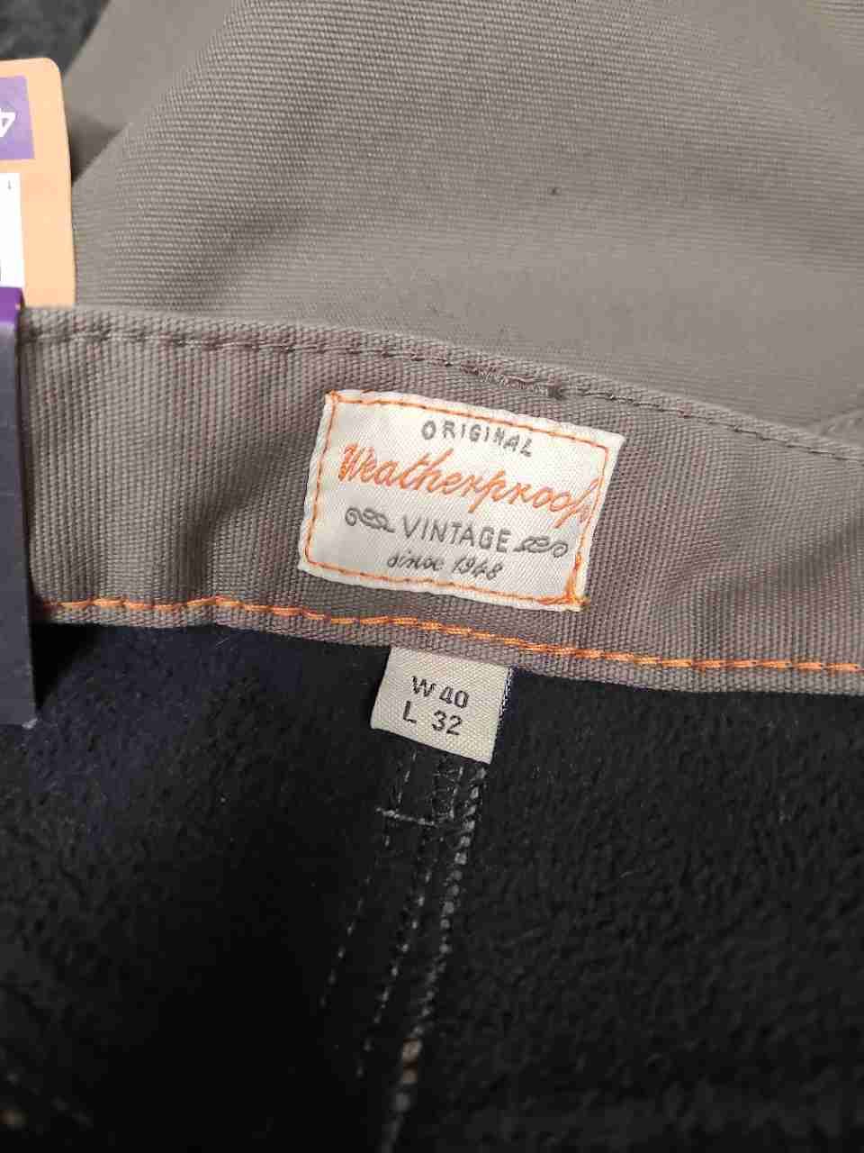 Weatherproof Vintage Men's Gray Fleece Lined Regular Fit Stretch Pants 40x32 NWT