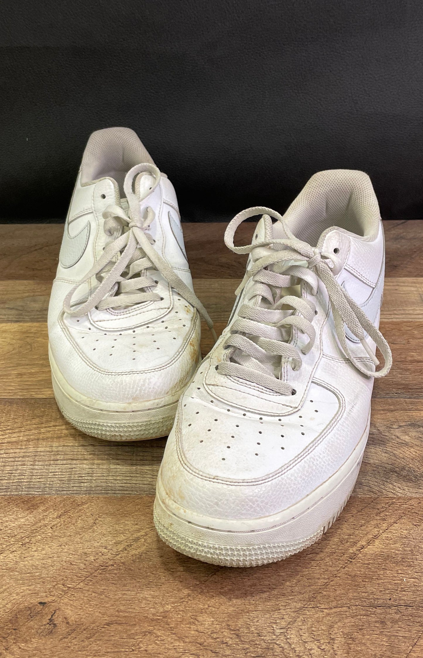Nike Air Force 1 Low Triple White Leather Sneakers Men's Size 13