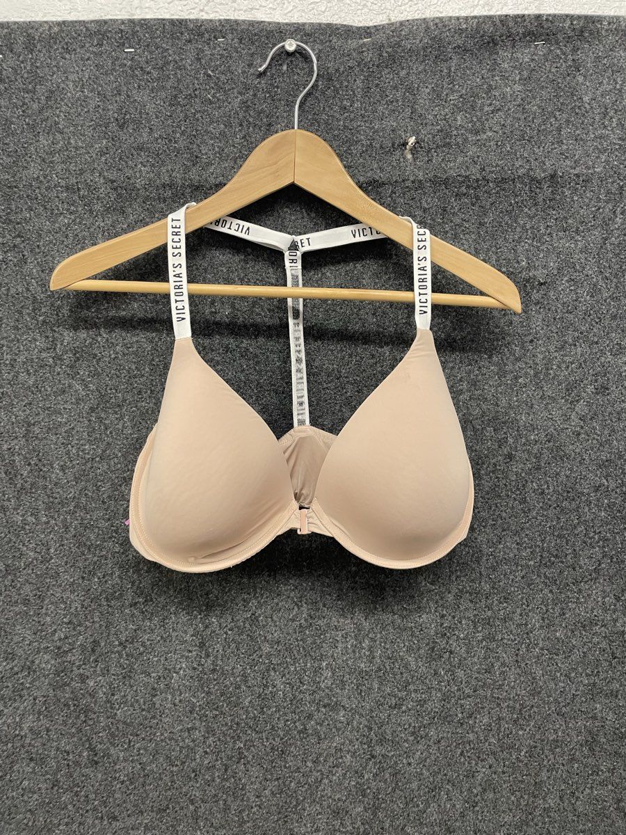 Victoria's Secret Women's Pink T-Shirt Lined Demi Front Close Bra Sz 38DDD
