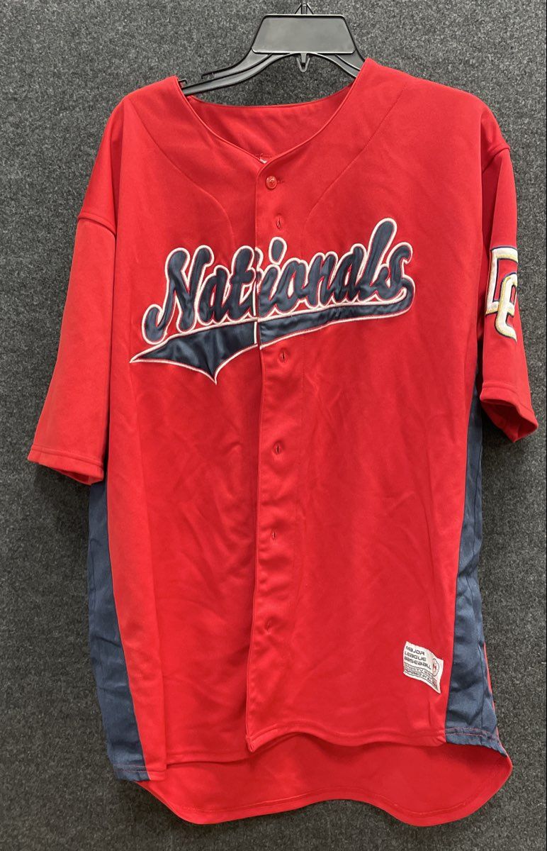 Dynasty Men's Washington Nationals Baseball Jersey Red Button Up MLB Sz XL