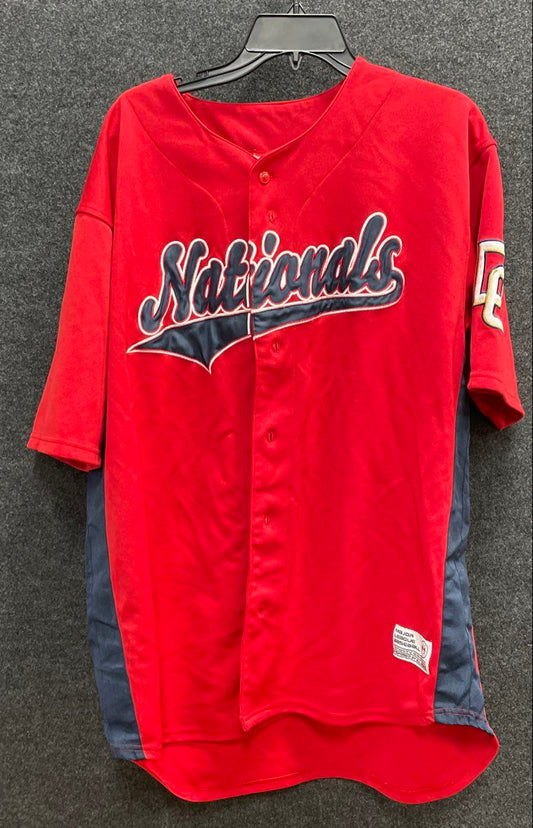 Dynasty Men's Washington Nationals Baseball Jersey Red Button Up MLB Sz XL