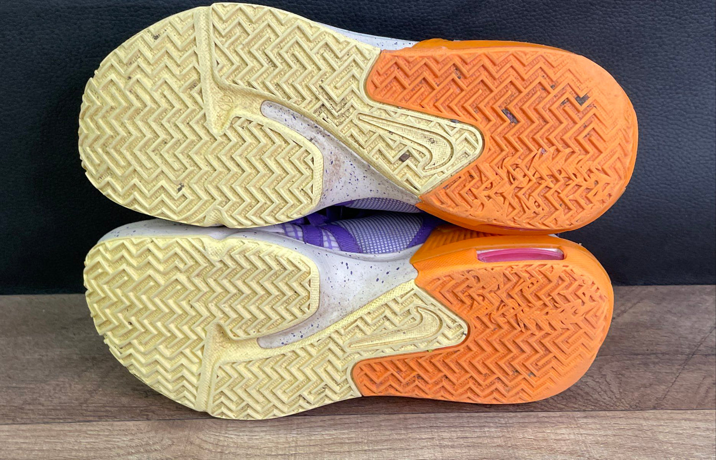 Nike LeBron Witness 7 GS White Court Purple Laser Orange Shoes 6.5Y