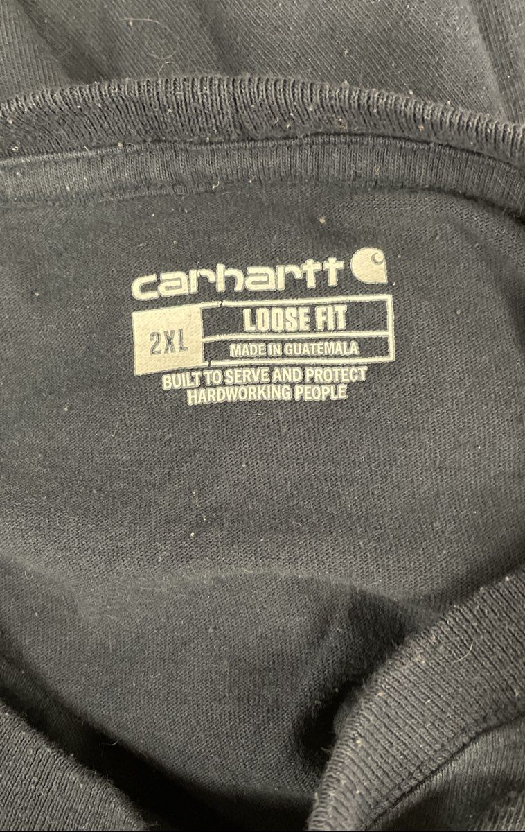 Carhartt Men's Blue Loose Fit Long Sleeve Graphic Logo T-Shirt Size 2XL