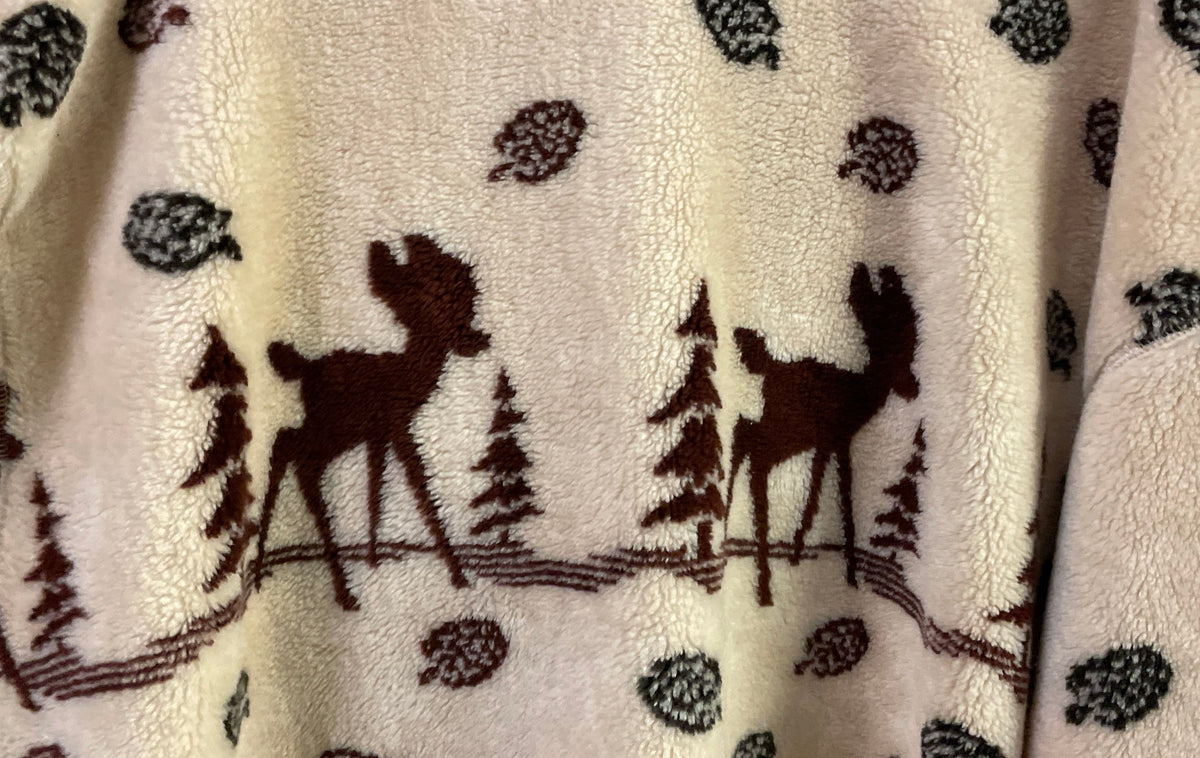 Vintage 90s The Disney Catalog Bambi Fleece Sweatshirt Cream Deer Pinecone XL