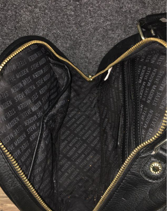 Steve Madden Pebbled Faux Leather Embossed Logo Mini Backpack Gold Hardware