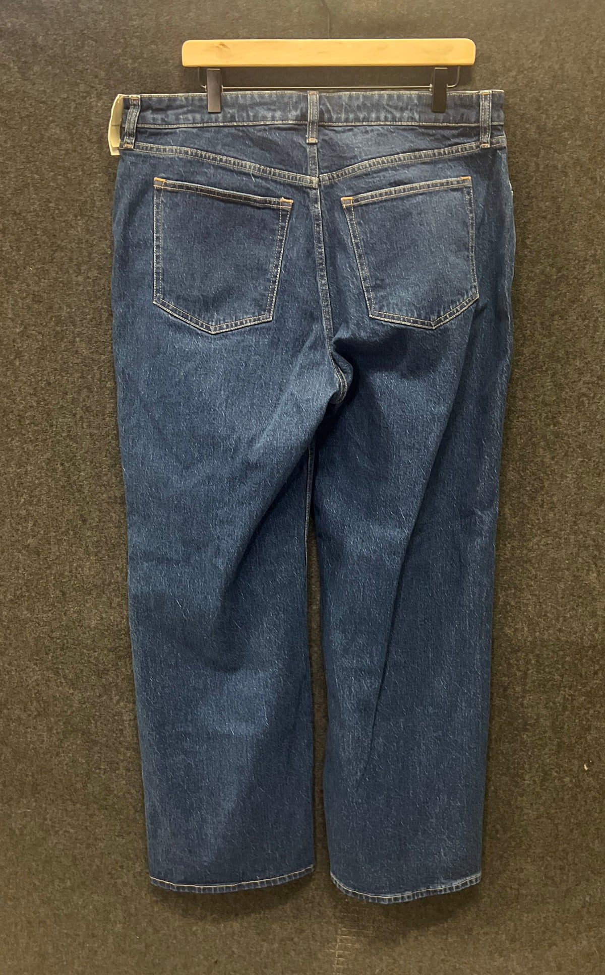 Abercrombie & Fitch Women's '90s Relaxed Blue High Rise Split Hem Sz 33 NWT
