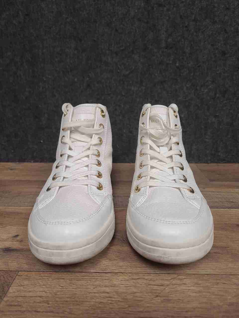 Michael Kors White Pebbled High Top Fashion Sneakers Women's Size 7.5