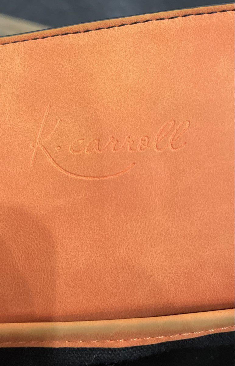 K Carroll Orange Leather Large Tote Bag Shoulder Handbag Top Handle