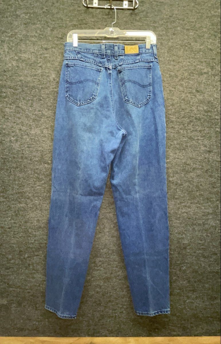 Vintage 90s Lee Women's Blue High Rise Tapered Leg Jeans Made in USA Sz 14 Long