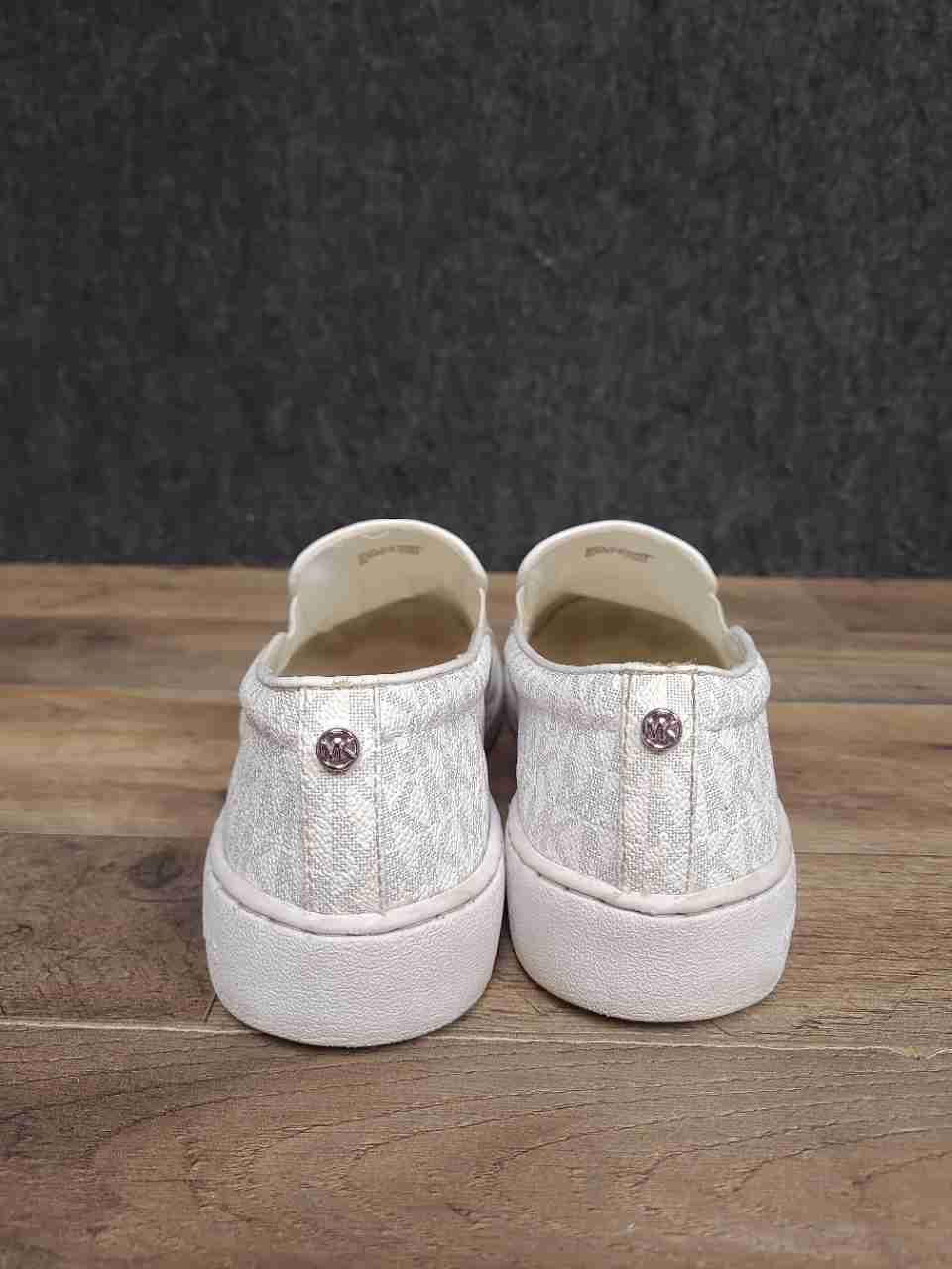 Michael Kors Keaton Vanilla Monogram Logo Slip-On Sneakers Women's Size 8