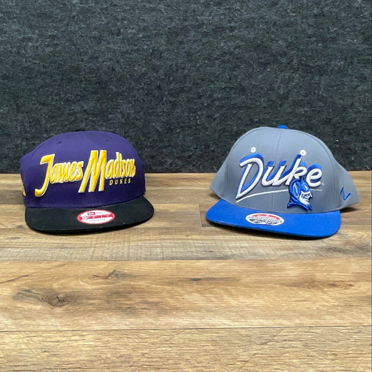 New Era Zephyr Men's Snapback Hat Lot James Madison Dukes Duke Blue Devils NCAA