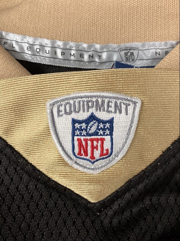 Reebok New Orleans Saints Drew Brees #9 NFL Replica Jersey Black Gold Sz L