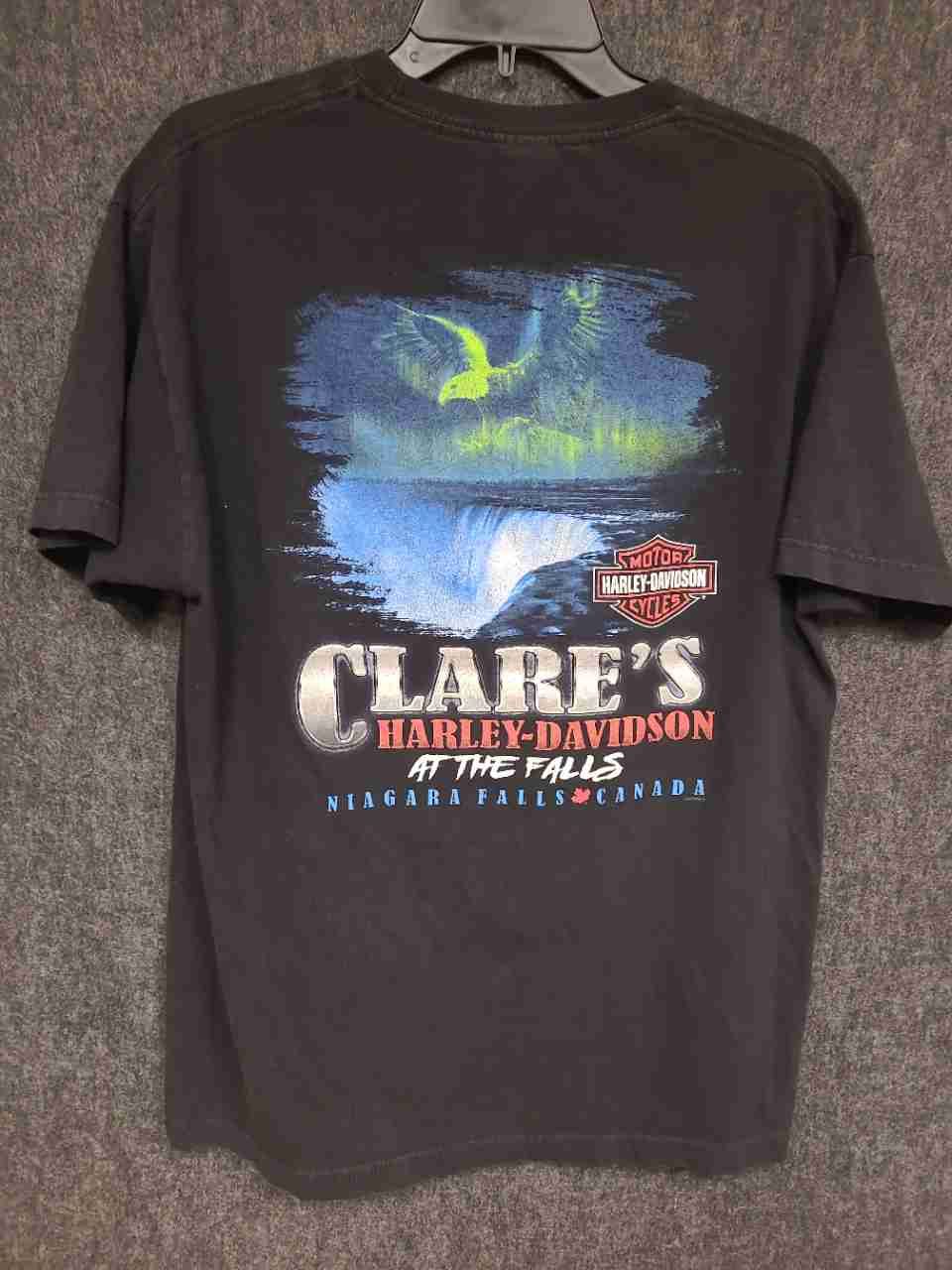 Harley-Davidson Clare's At The Falls Niagara Falls Canada T-Shirt Black Sz L