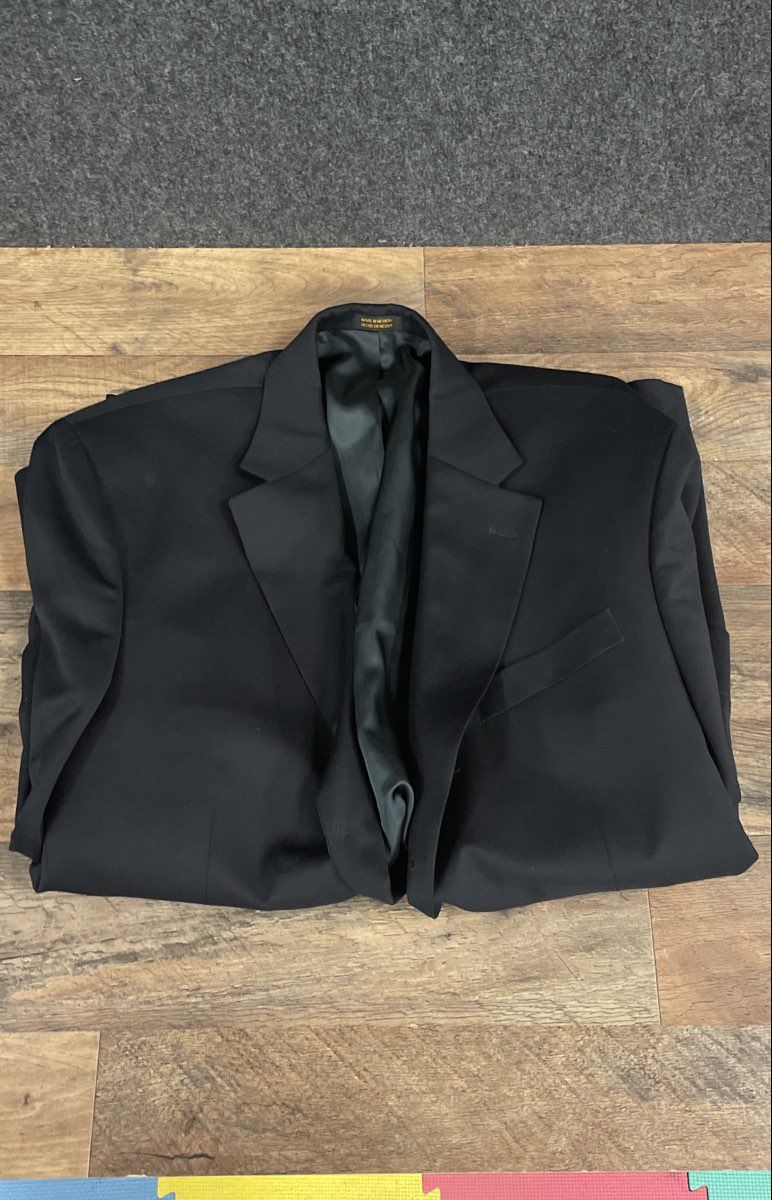 Vintage Y2K Stafford Men's Black Worsted Wool 3-Button Blazer Jacket Sz 42R