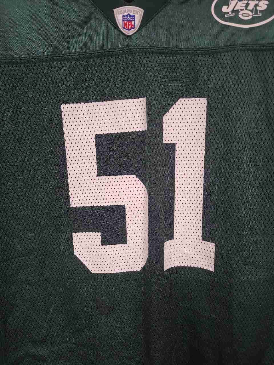 Vintage Reebok Boys New York Jets Jonathan Vilma 51 NFL Jersey Green Sz XL