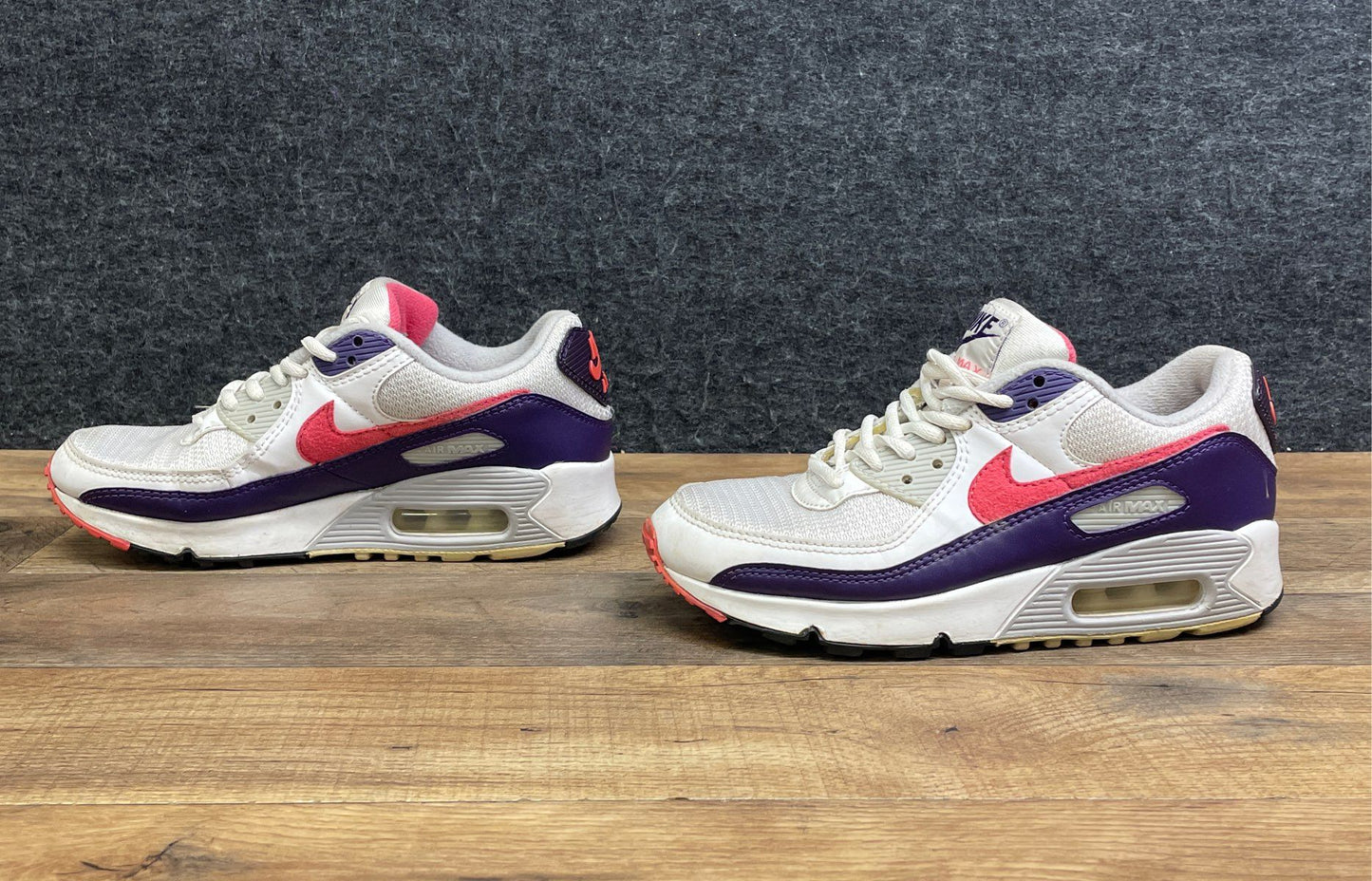 Nike Air Max 90 White Laser Pink Purple Women's Lifestyle Sneakers Size 6