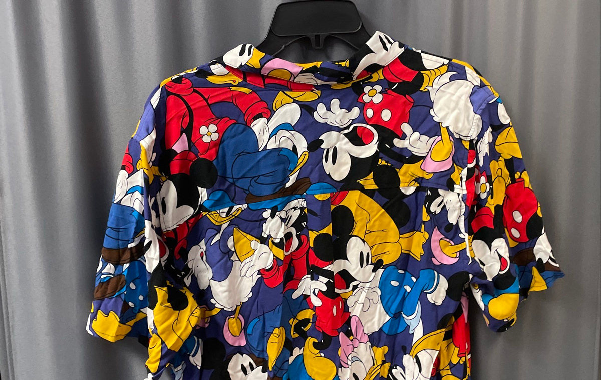 Disney Hot Topic Sensational Six All Over Print Aloha Shirt NWT Sz Medium