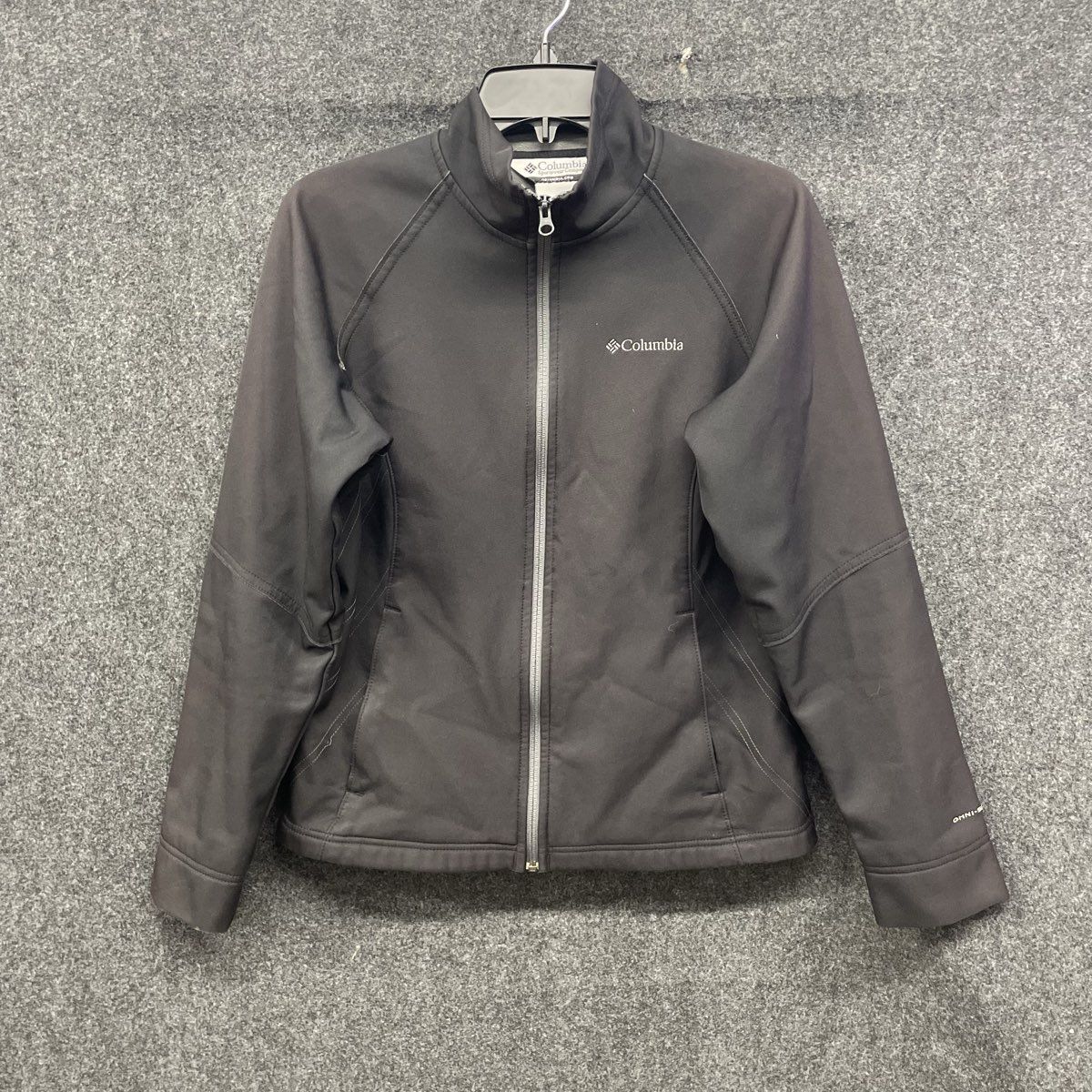 Columbia Women's Black Softshell Jacket Full Zip Omni-Shield Fleece Lined Sz M