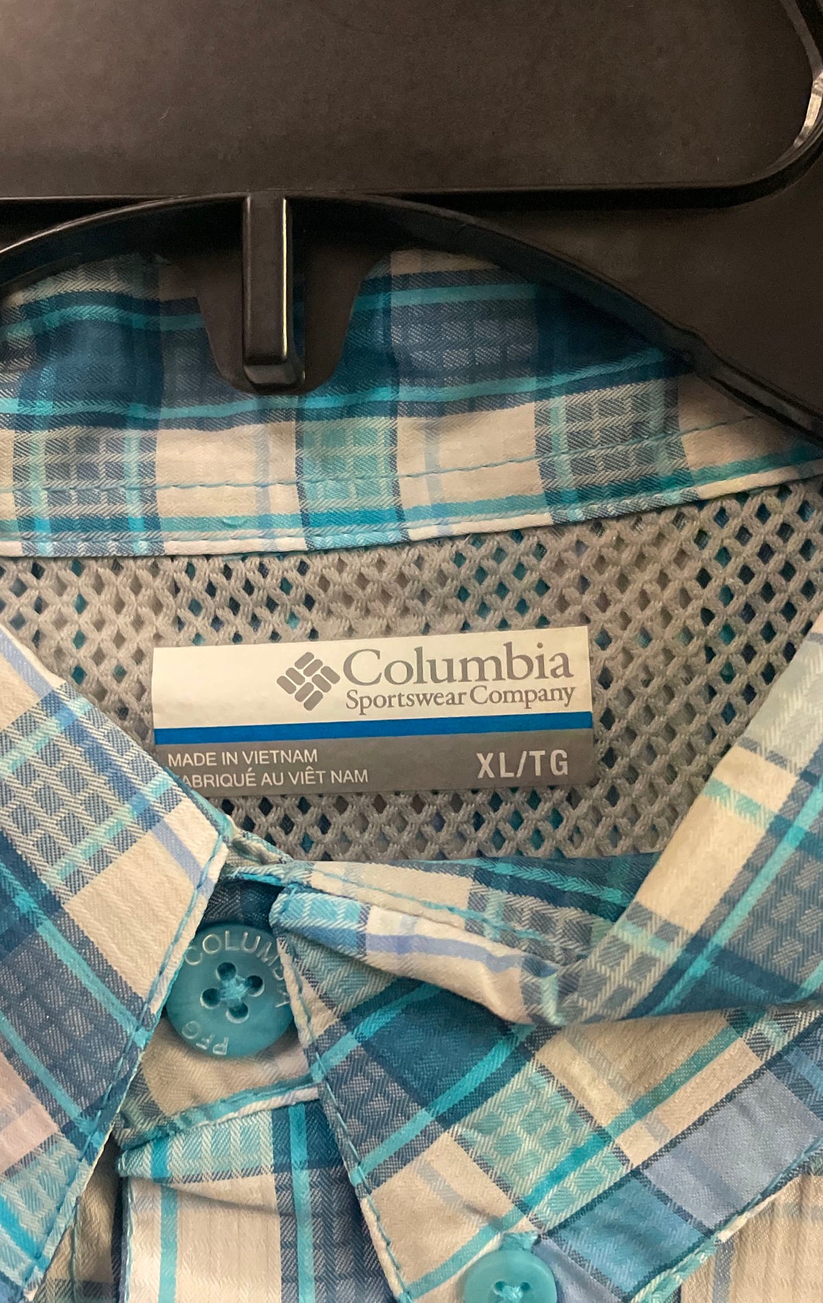 Columbia Men's PFG Long Sleeve Shirt Blue Plaid Vented Button Down Sz XL NWT