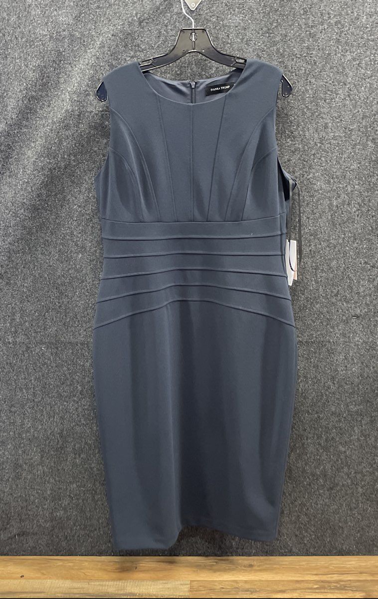 Ivanka Trump Women's Slate Blue Wonderland Ruched Sheath Dress Size 14 NWT