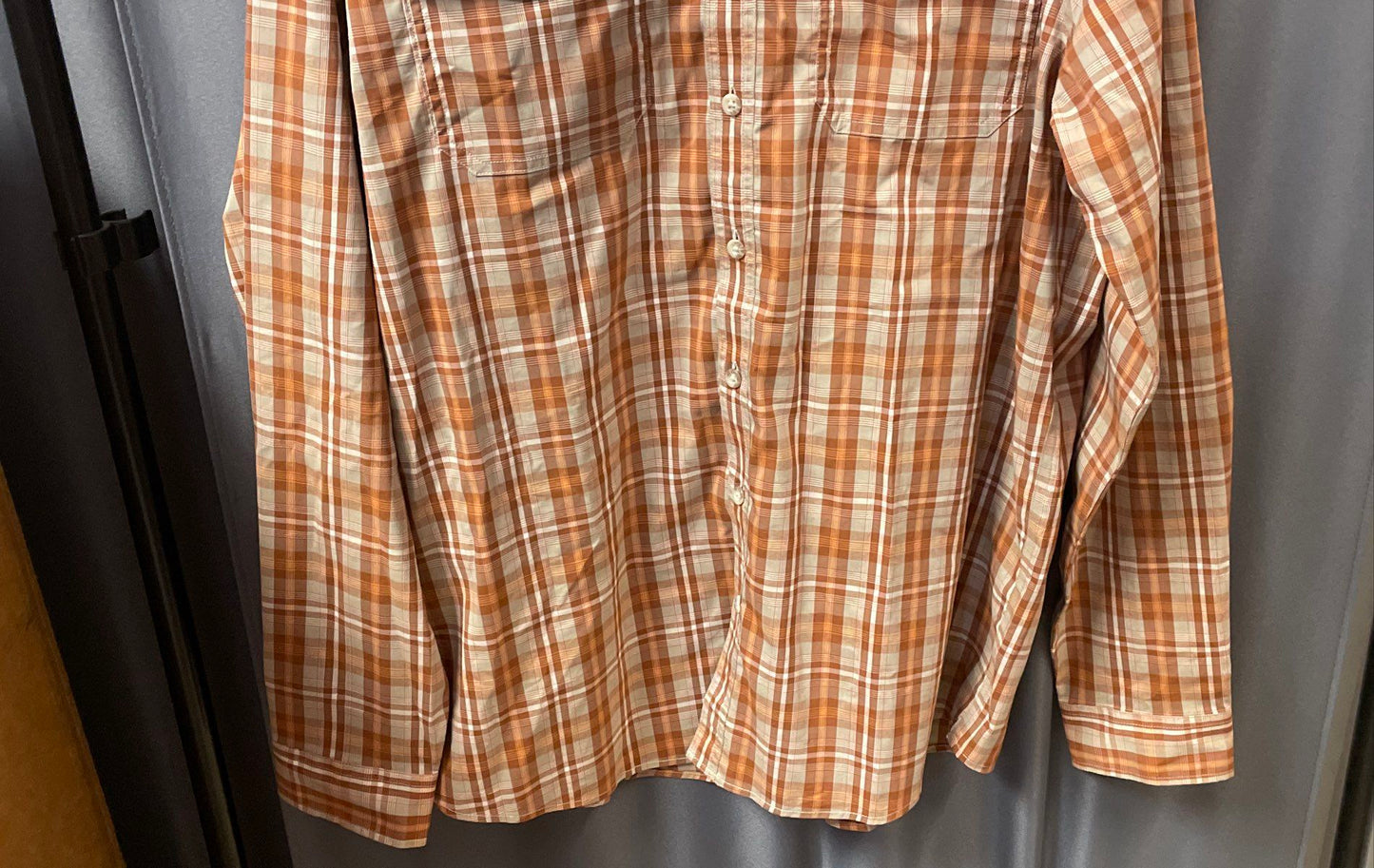 Eddie Bauer Men's Adventurer Flex Shirt Rust Brown Plaid Western Yoke NWT TXL