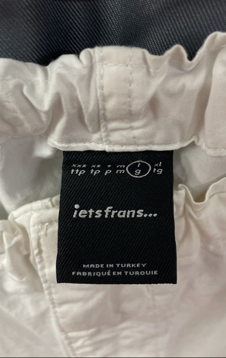 iets frans... White Drawstring Parachute Pants Cotton Baggy Joggers Sz L