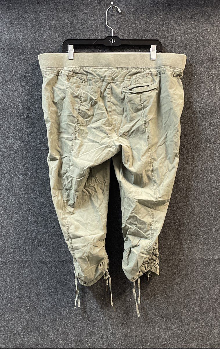 Torrid Women's Green Elastic Waist Drawstring Tie-Cuff Cargo Pants Sz 18