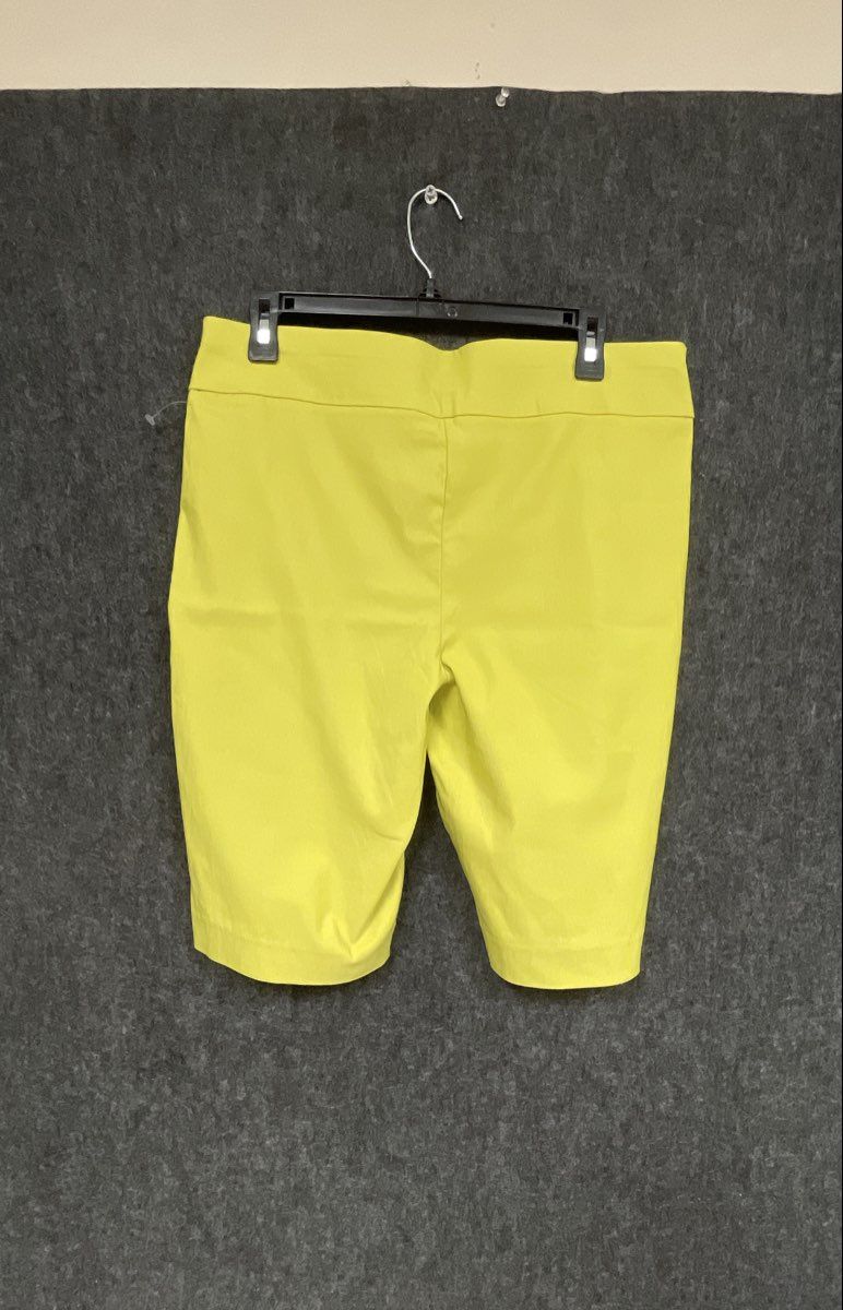 Premise Studio Women's Citrine Yellow Bengaline Stretch Bermuda Shorts Sz L NWT