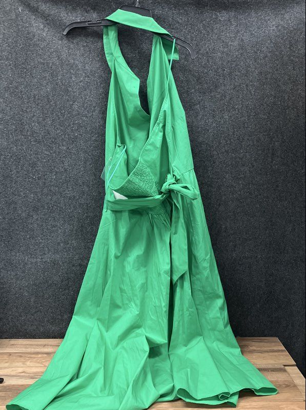 CeCe Women's Kelly Green Sleeveless Collared Smocked Midi Dress Sz XL NWT