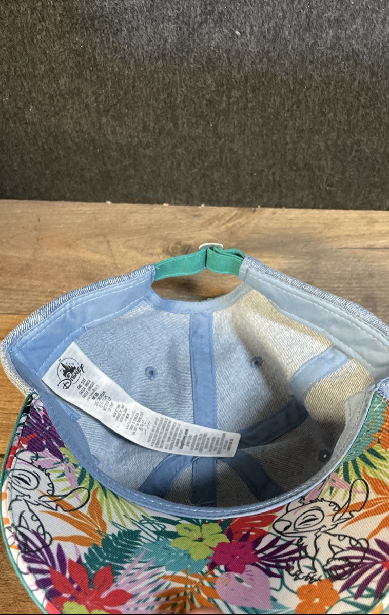 Disney Stitch Hat Lot 2pc 3D Ears Trucker Trouble Maker & Denim Floral OSFM
