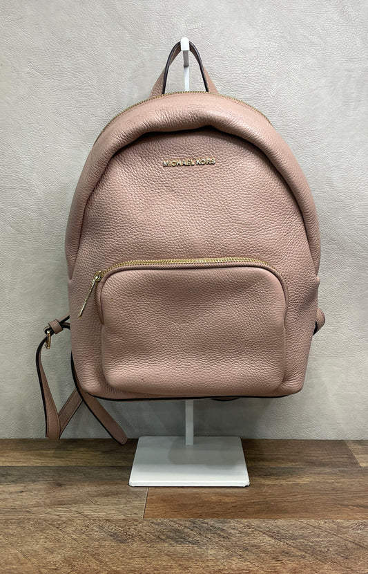 Michael Kors Blush Pink Pebbled Leather Erin Medium Backpack Gold Hardware