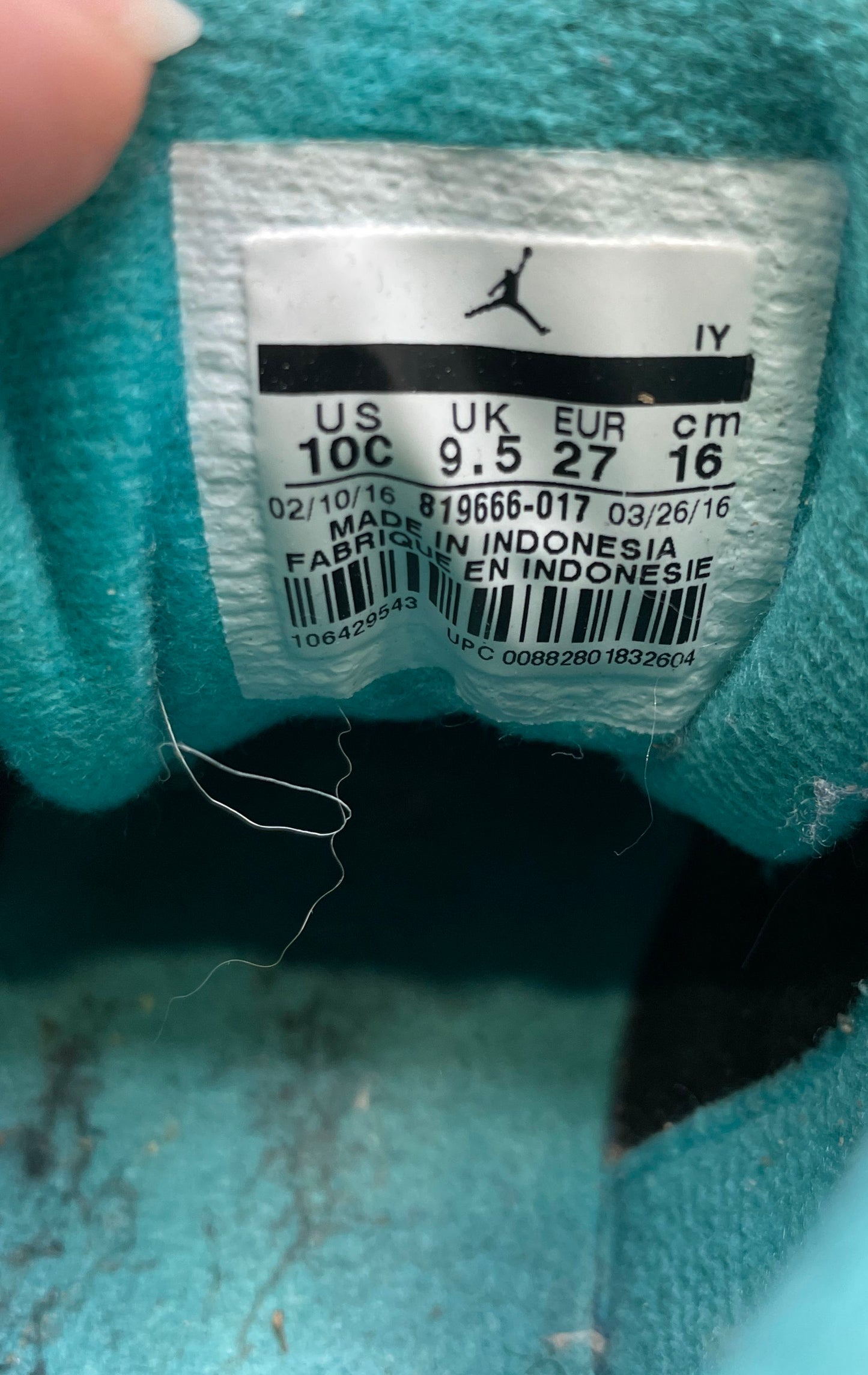 Nike Air Jordan 12 Retro Hyper Jade Black Toddler Sneakers Size 10C