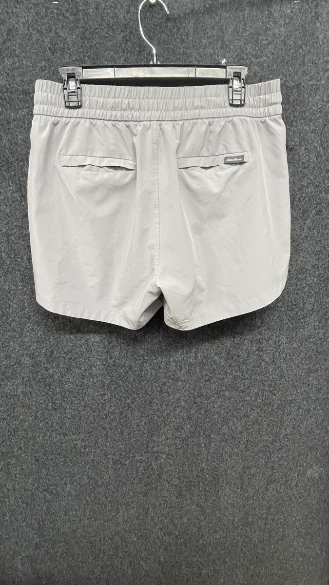 Eddie Bauer Women's Gray Elastic Drawstring Waist Athletic Travel Shorts Sz M