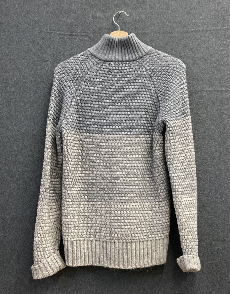 Banana Republic Men's Gray Ombre Wool Yak Blend Waffle Knit Sweater Sz XS