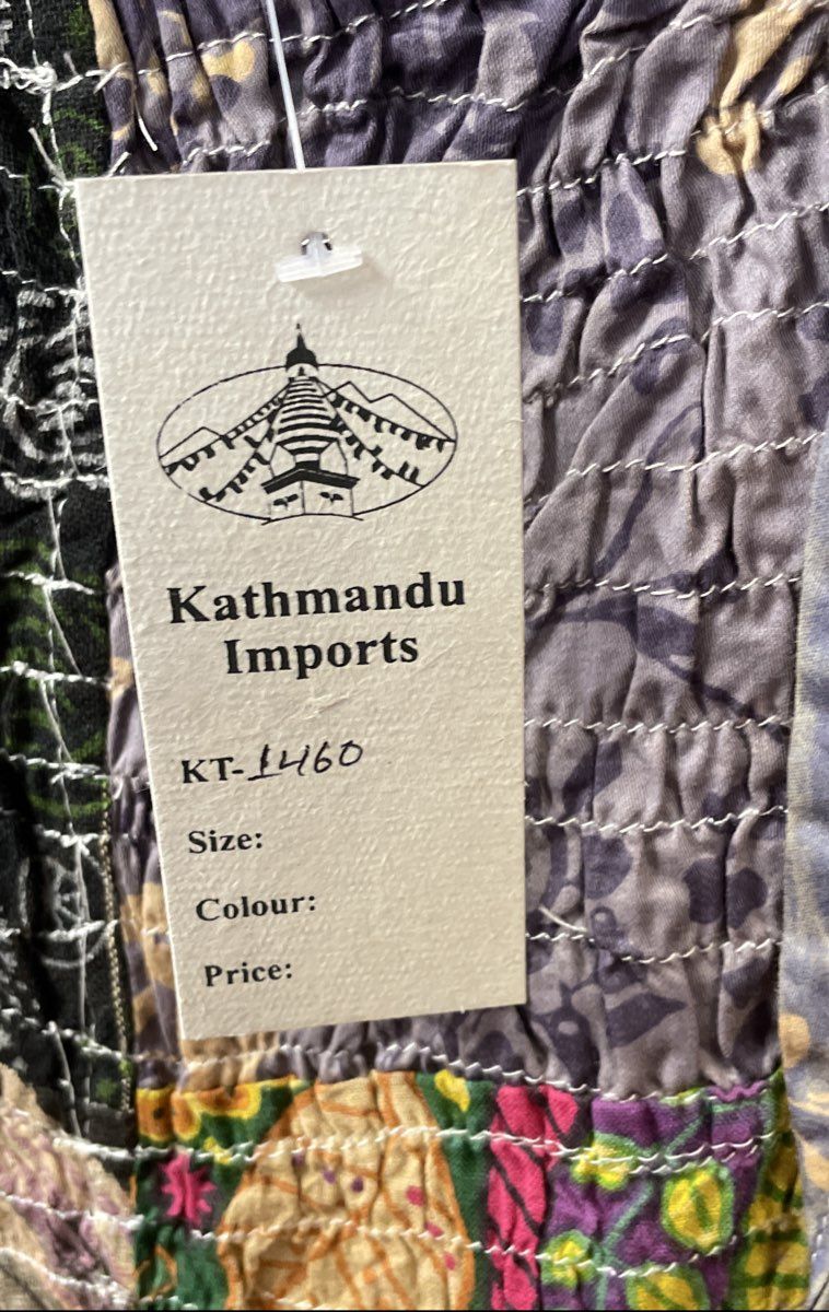 Kathmandu Imports NWT Himalayan Patchwork Cotton Pants Smocked Waist Size S