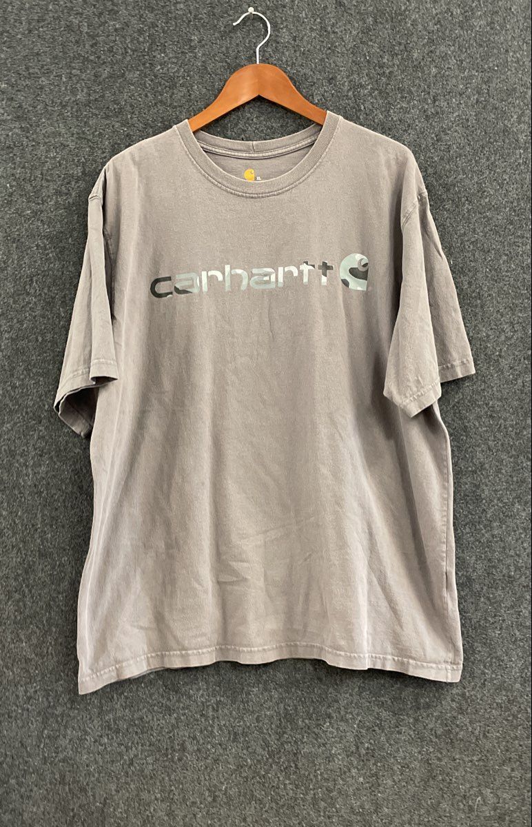 Carhartt Men's K195 Gray Camo Graphic Logo Short Sleeve T-Shirt Size XL