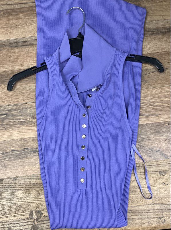 White House Black Market Women's Collared Sweater Dress Violet Light NWT Sz M