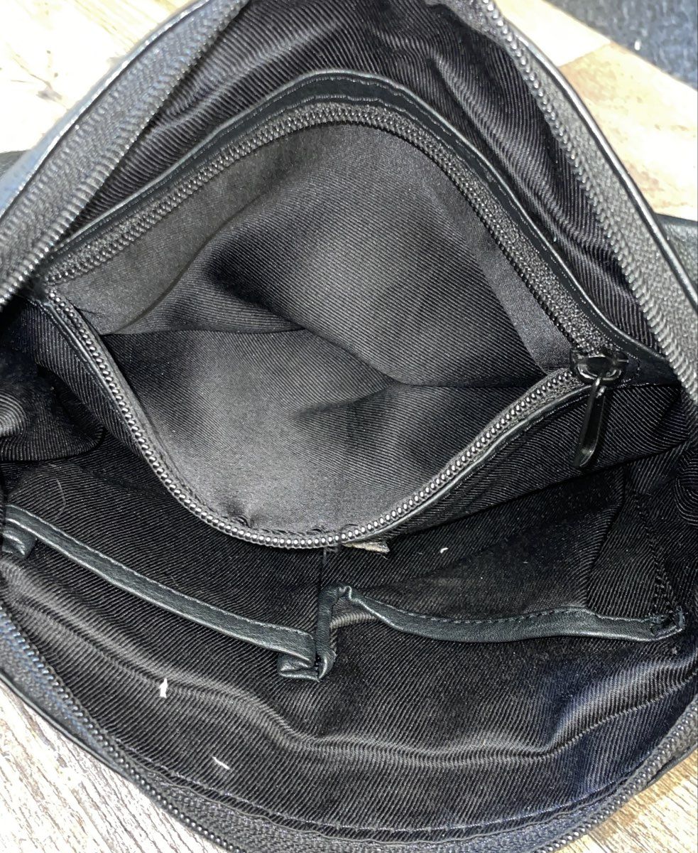 Great American Leather Works Black Leather Multi-Compartment Crossbody Bag