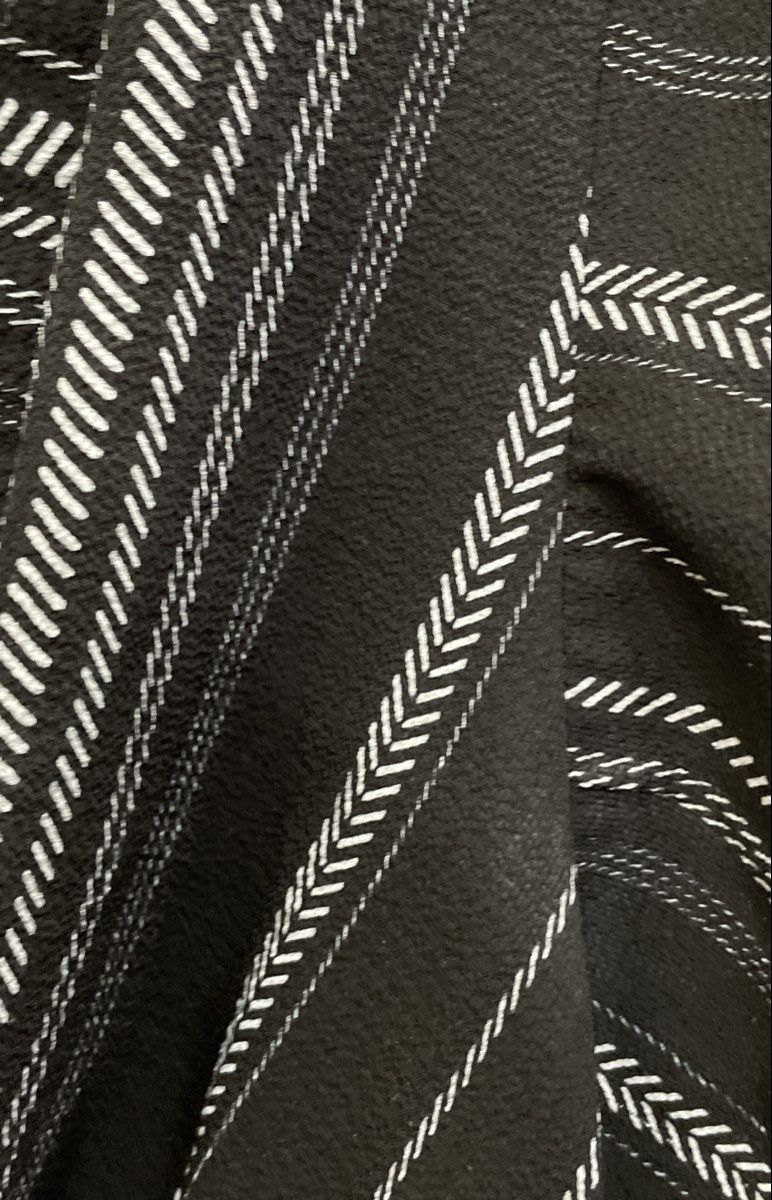 Monteau Women's Black White Striped Wrap Peplum Blouse Flutter Sleeve Sz S
