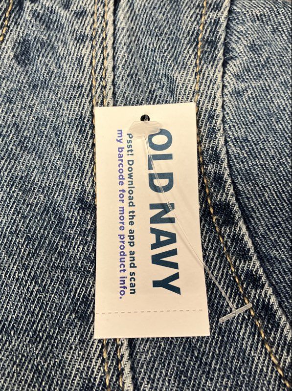 Old Navy Women's Denim Mini Dress Light Wash Short Sleeve Seamed Sz S NWT