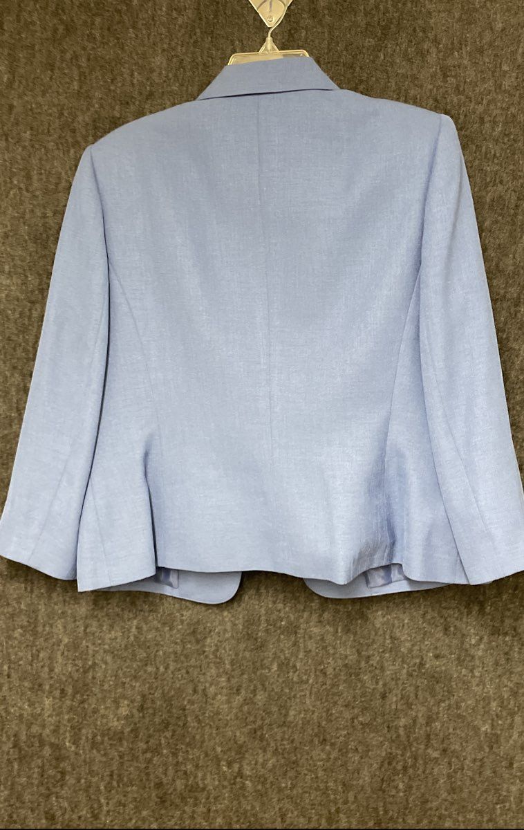 Evan-Picone Women's Blue Two Piece Skirt Suit Vintage Y2K Blazer Pencil Sz 14P
