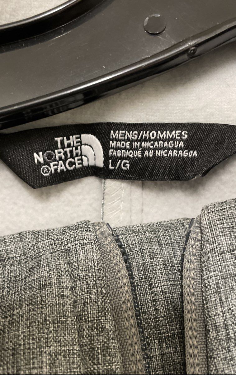 The North Face Men's Softshell Jacket Gray Heathered Full Zip Fleece Lined Sz L