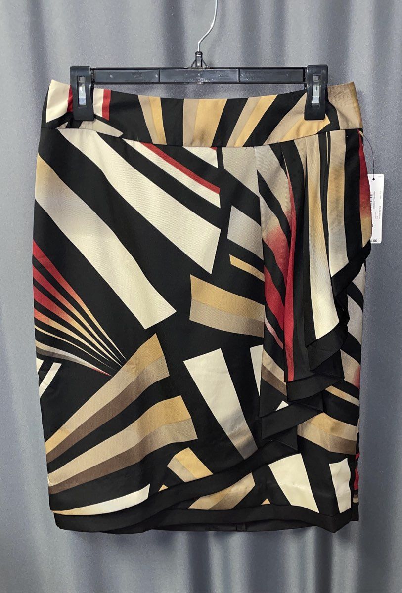 NWT Women's Multicolored Red/Brown Worthington Skirt - Size 6