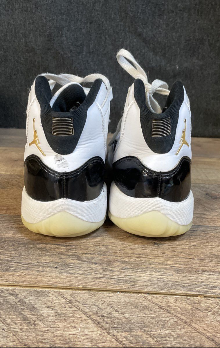 Air Jordan 11 Retro Gratitude DMP White Black Gold GS Size 5Y