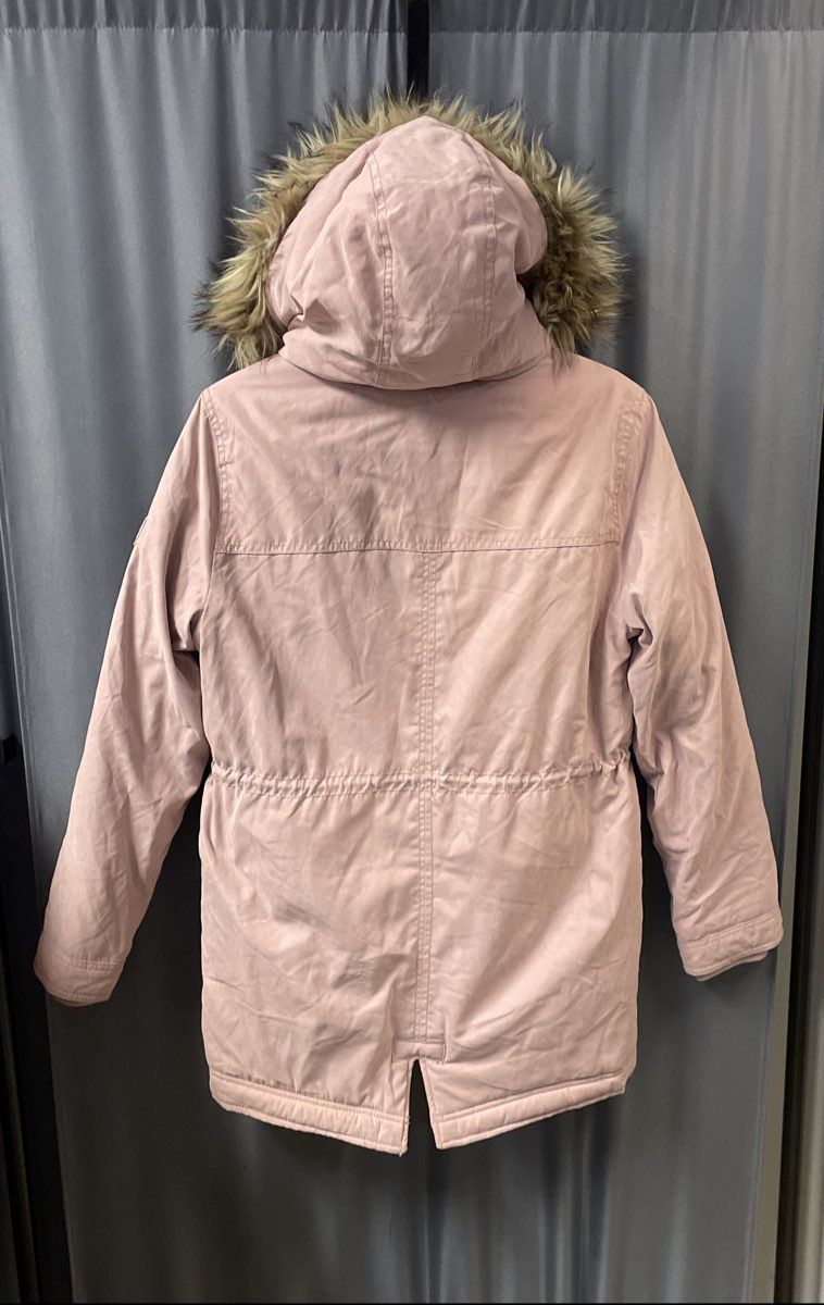 Abercrombie Kids Girls Pink Parka Faux Fur Hooded Sherpa Lined NWT Sz 15/16