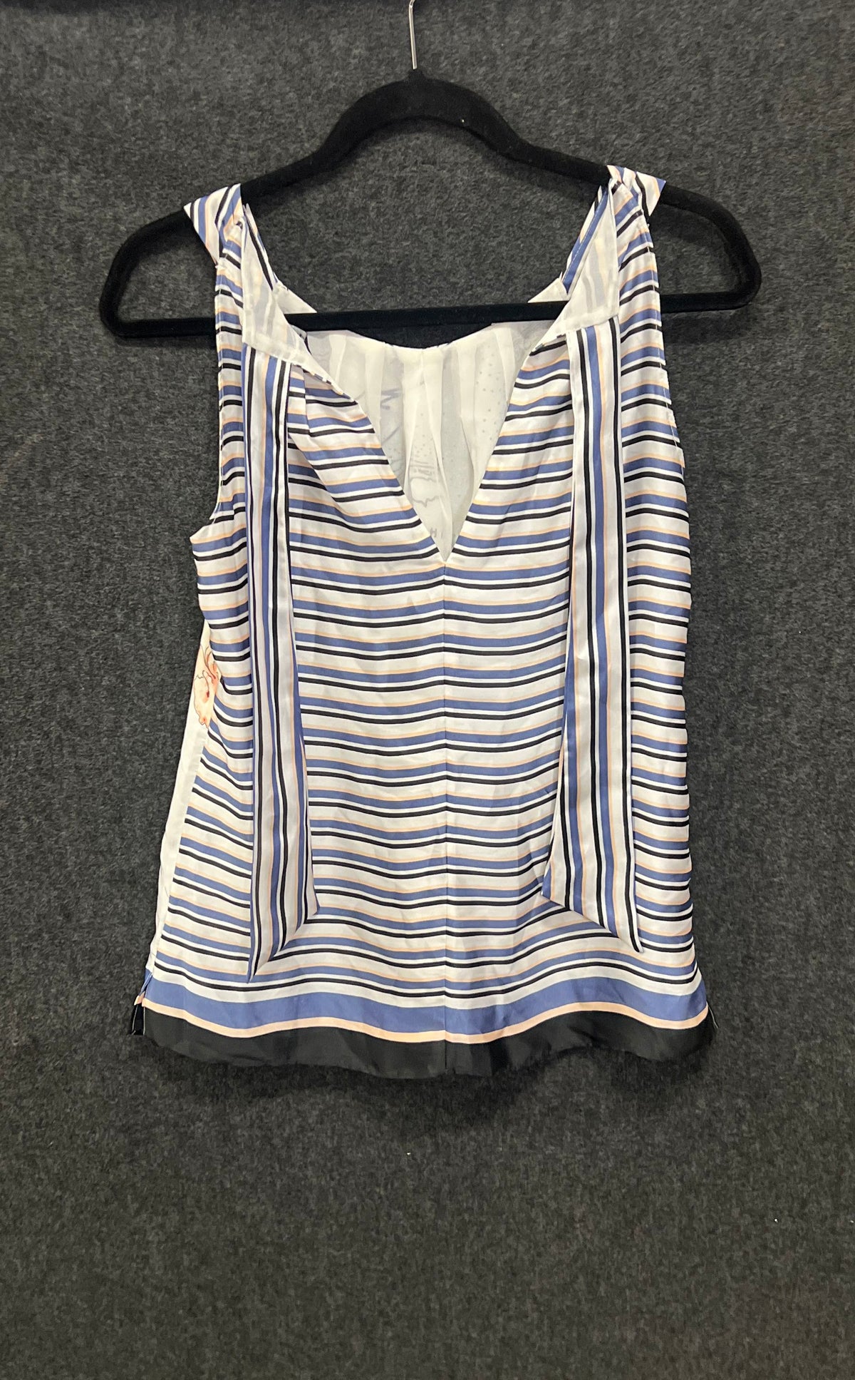 White House Black Market Women's Bora Bora Map Striped Sleeveless Top Sz XS